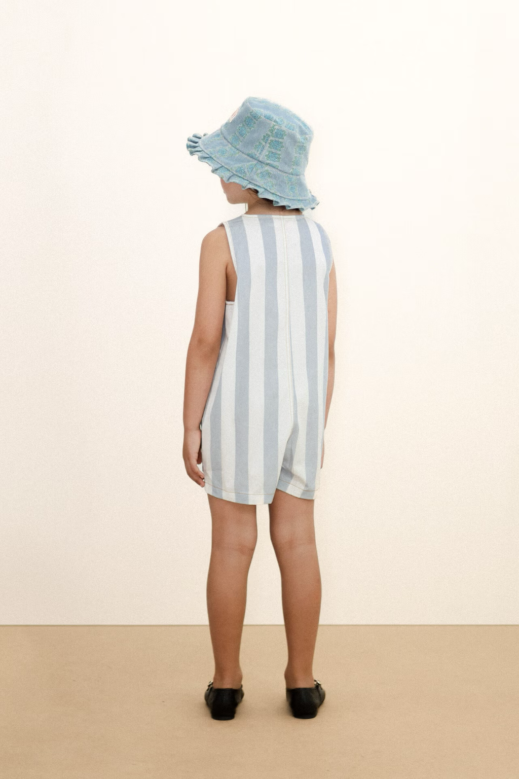 STRIPES TWILL SHORT ONE-PIECE