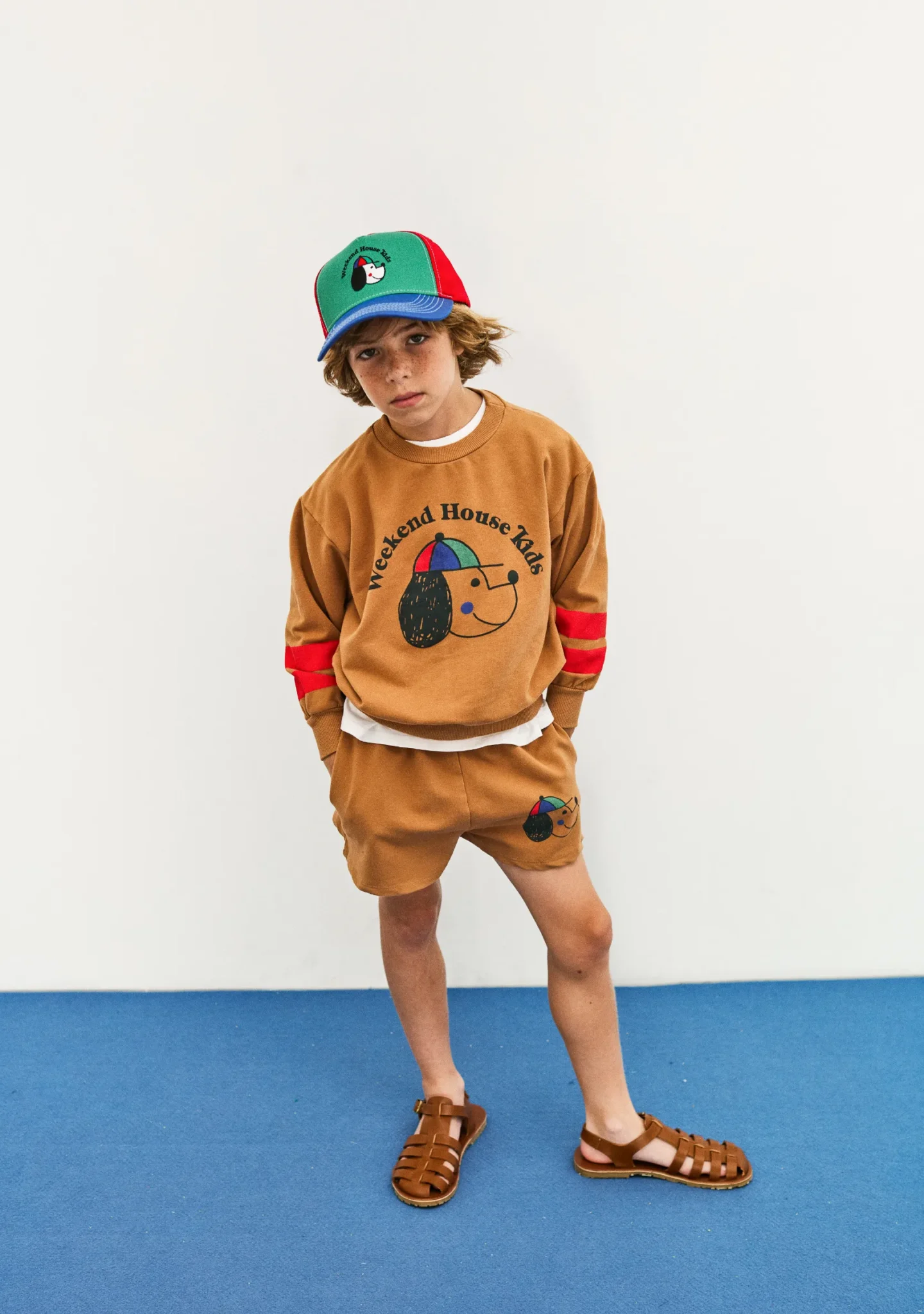 Happy dog striped sweatshirt (Cathay)