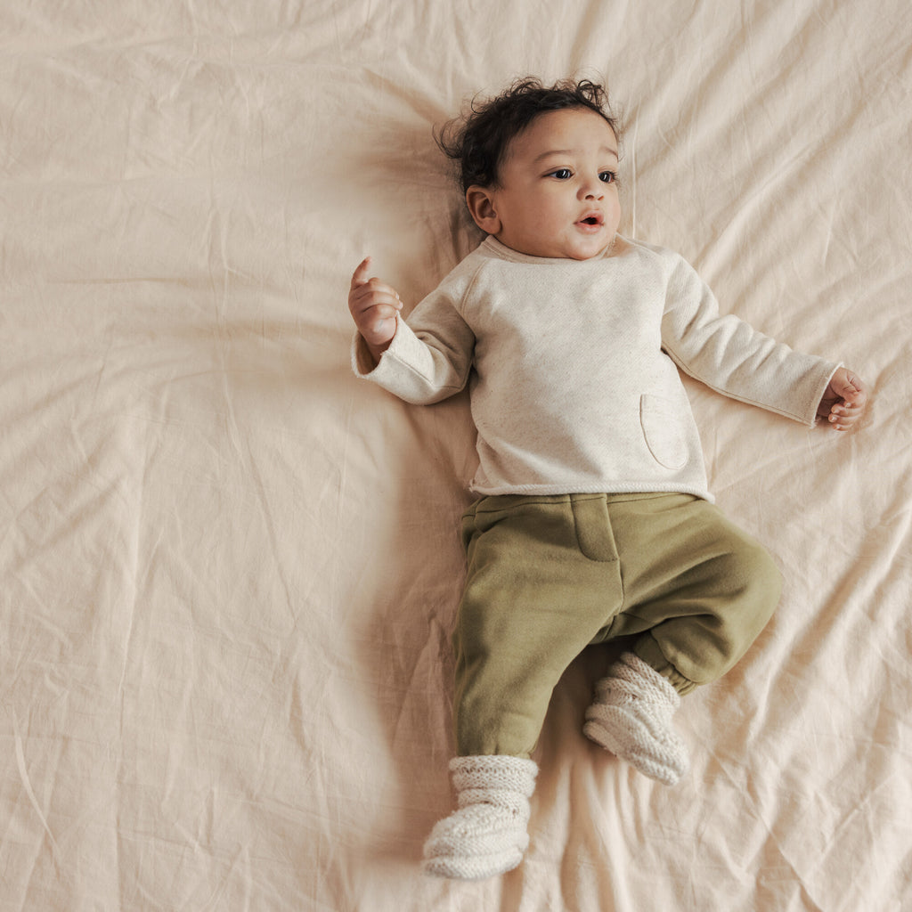 TAPERED BABY SWEAT PANTS (MOSS)
