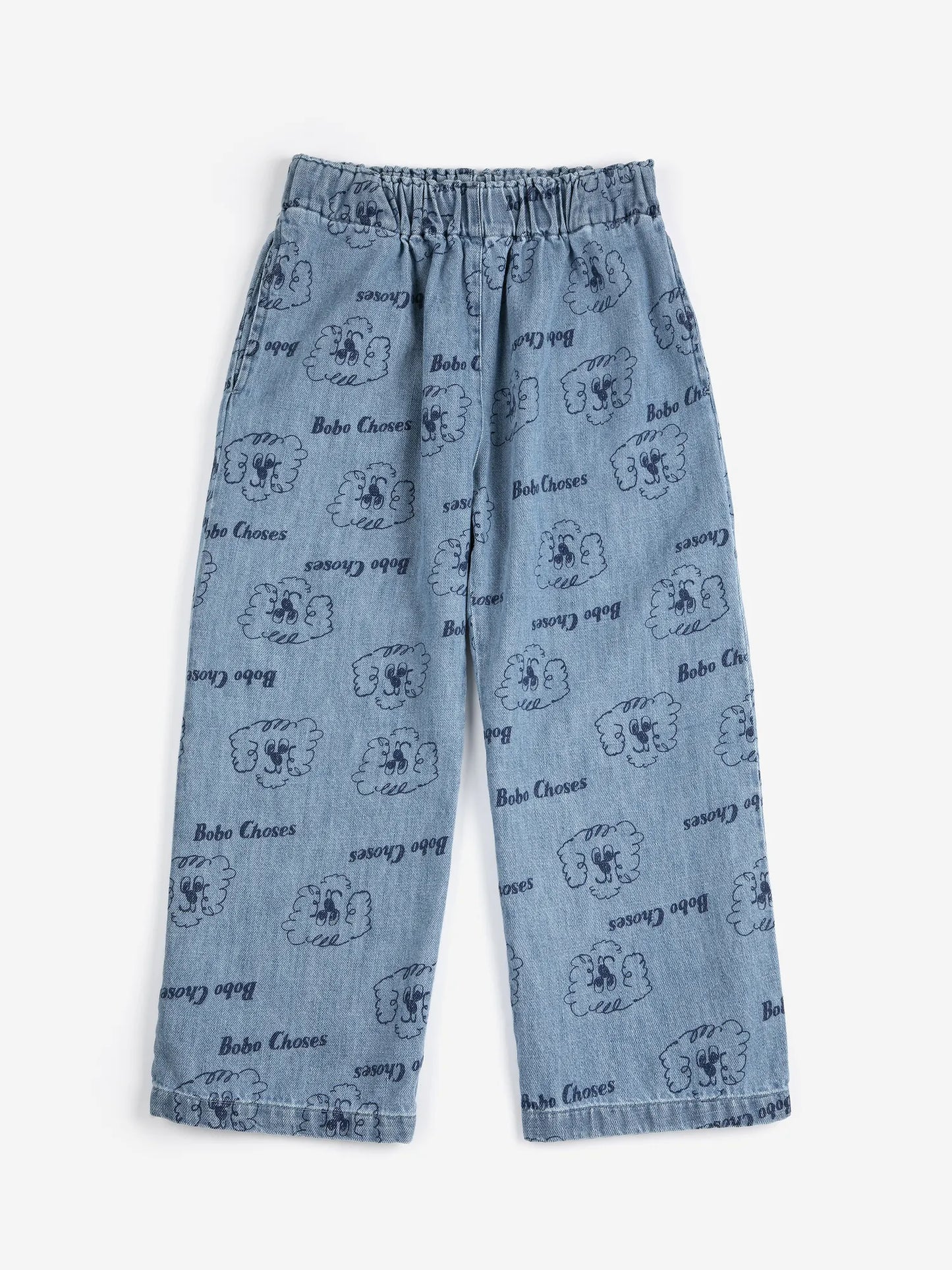 Pickles The Dog all over light denim pants