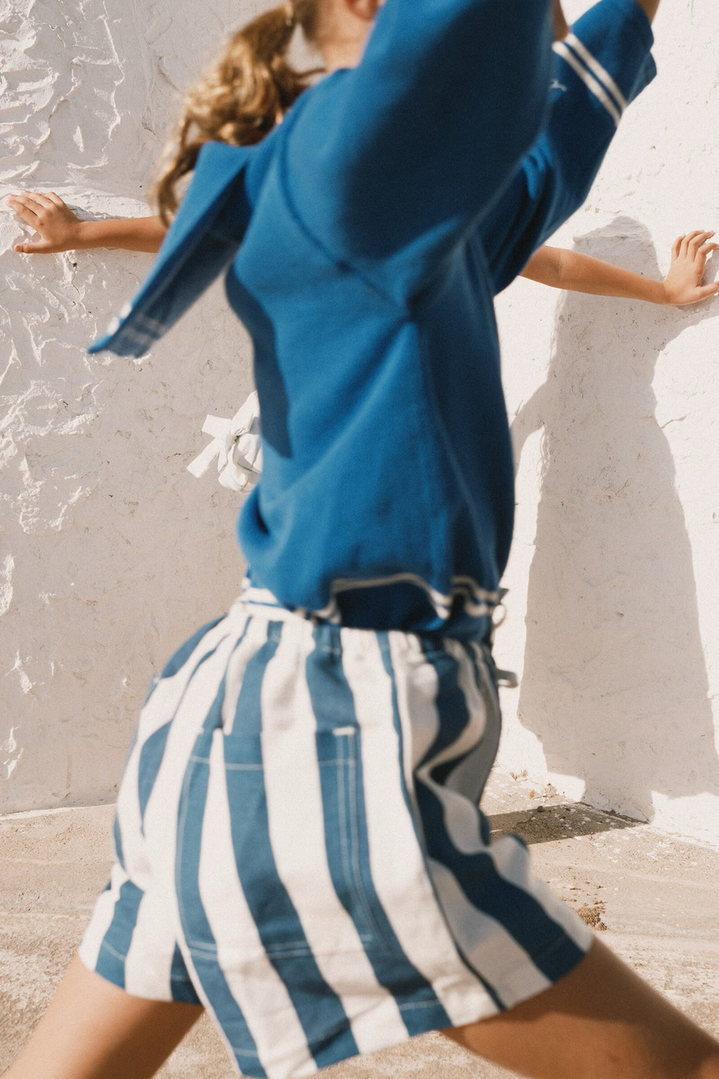LIGHT NAVY STRIPES SHORTS