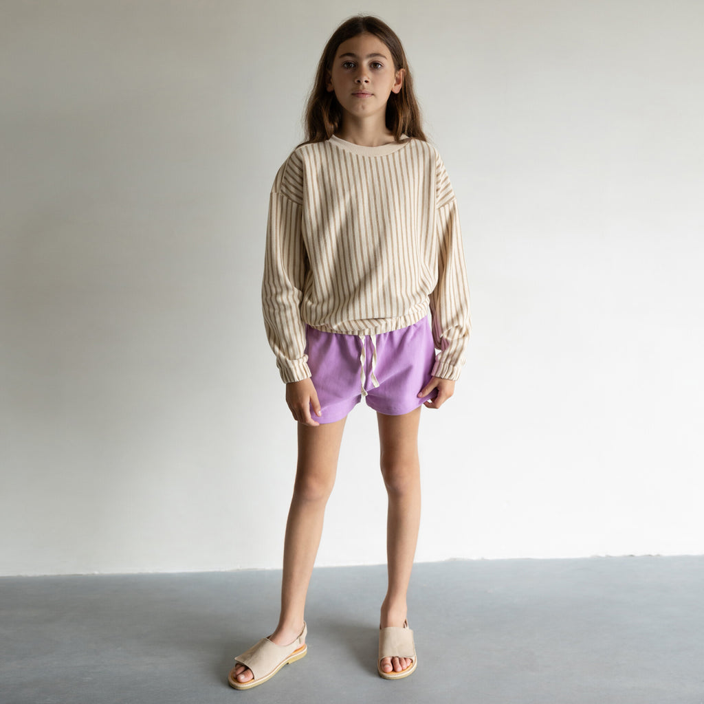 SWEAT BEACH SHORTS (LILAC)