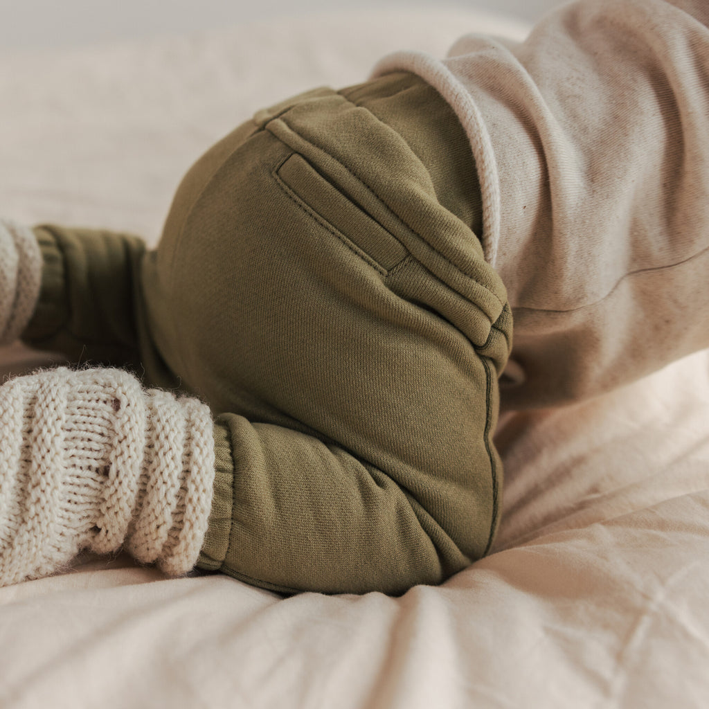 TAPERED BABY SWEAT PANTS (MOSS)