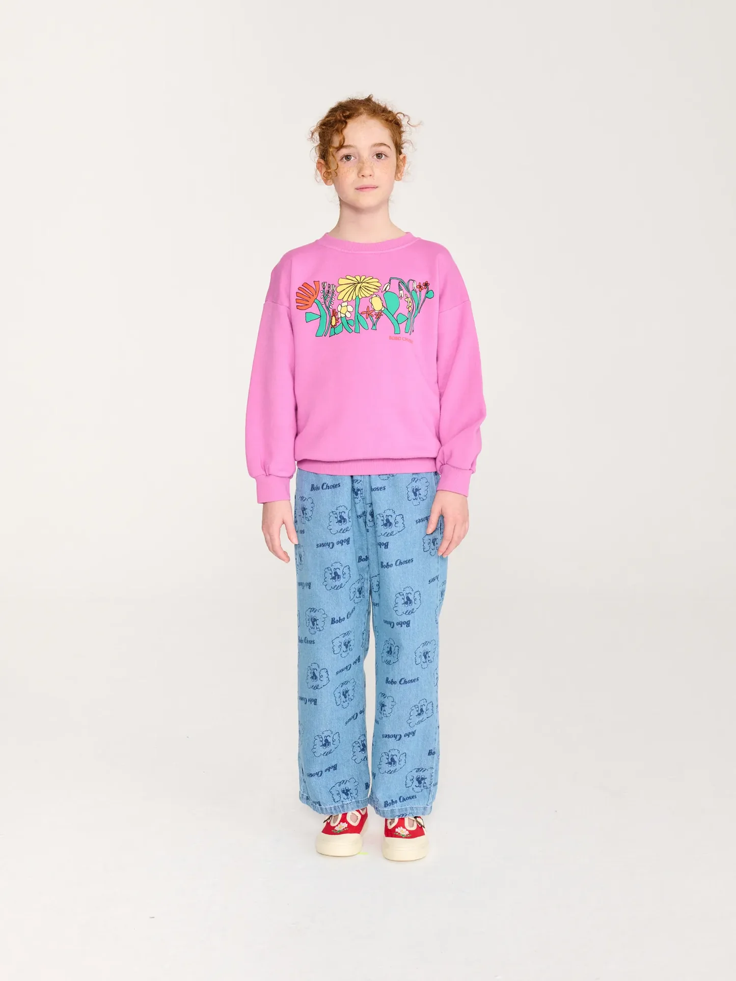 Pickles The Dog all over light denim pants