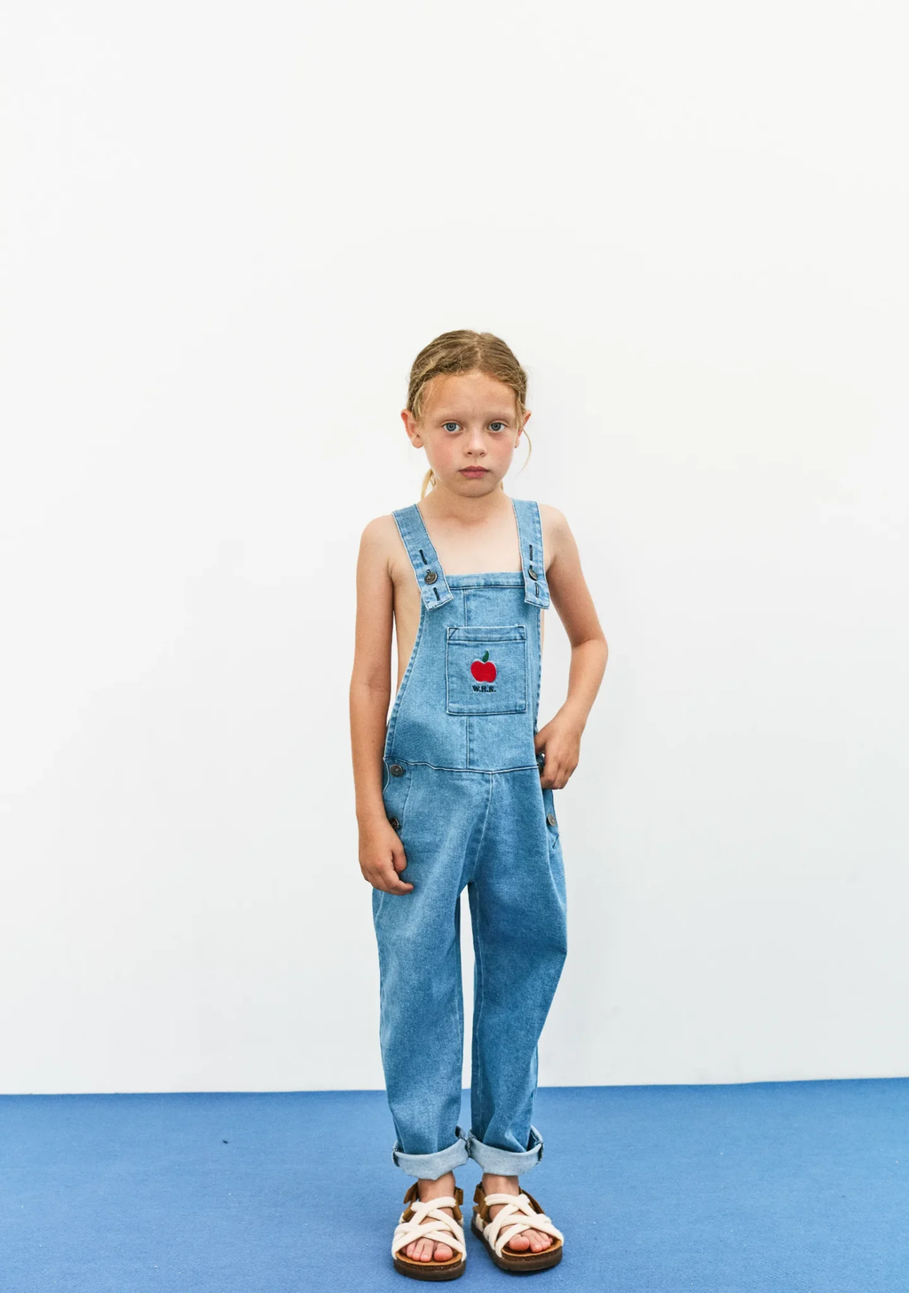 Apple denim overall