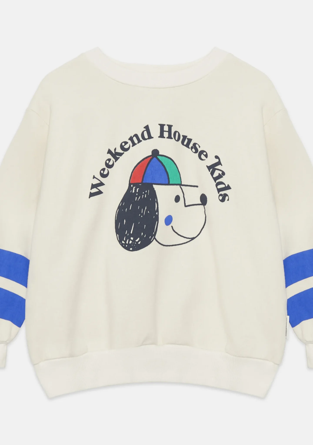 Happy dog striped sweatshirt (ecru)