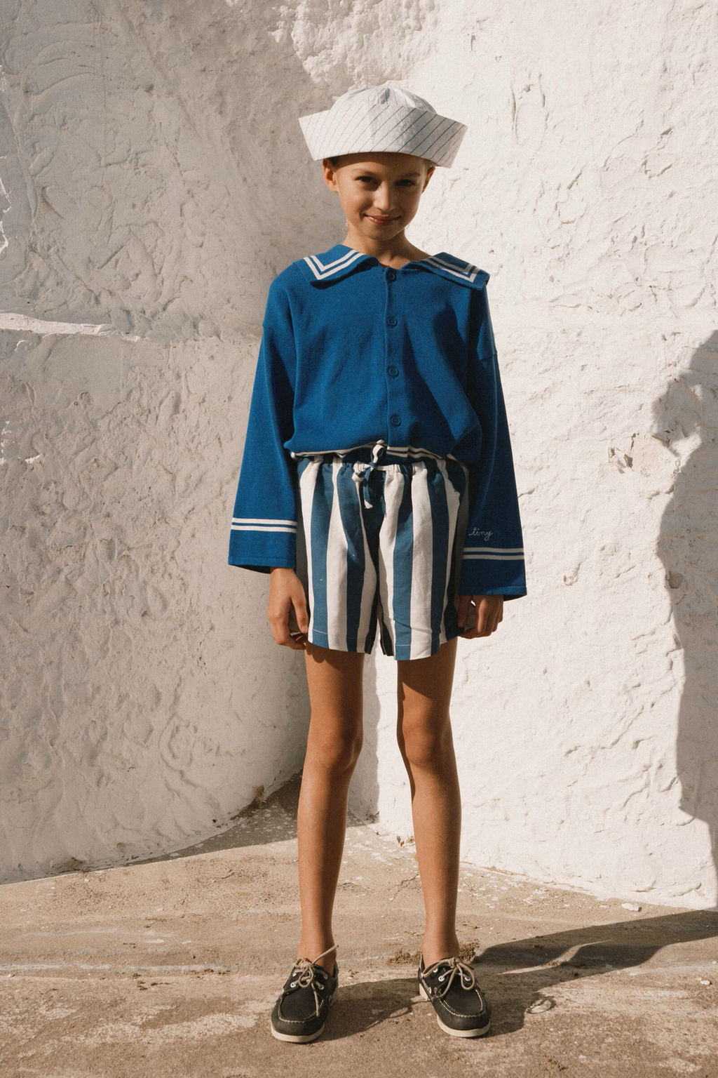LIGHT NAVY STRIPES SHORTS