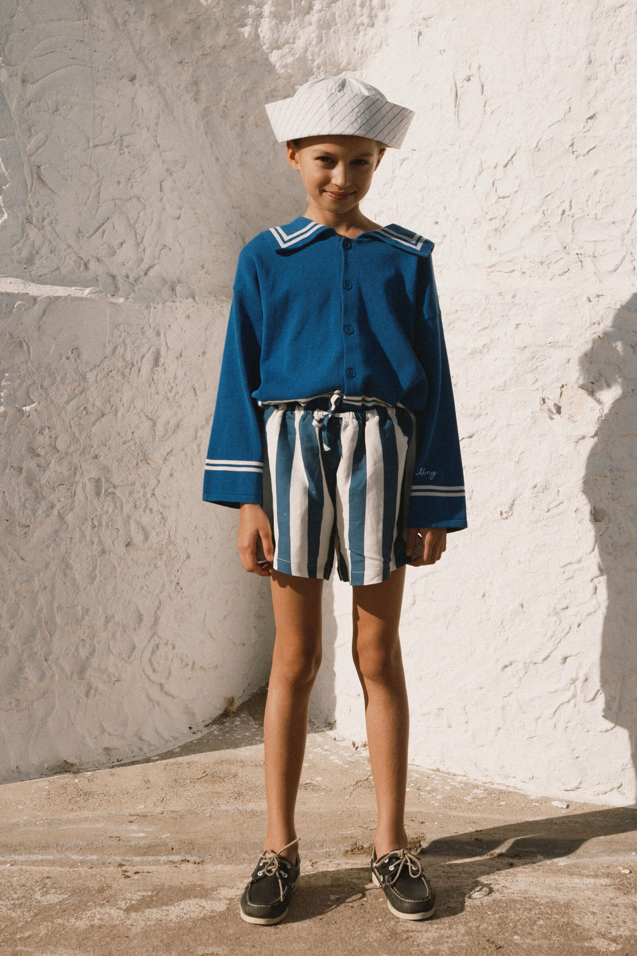 LIGHT NAVY STRIPES SHORTS