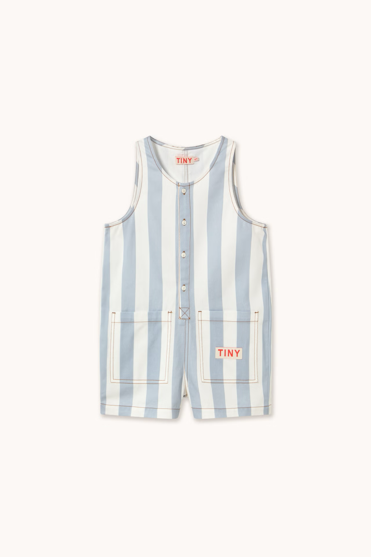 STRIPES TWILL SHORT ONE-PIECE